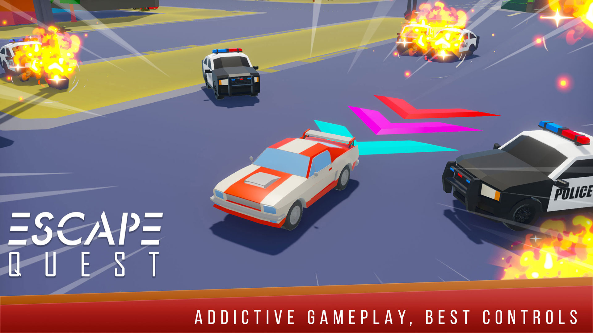 escape quest police car chase game screenshot